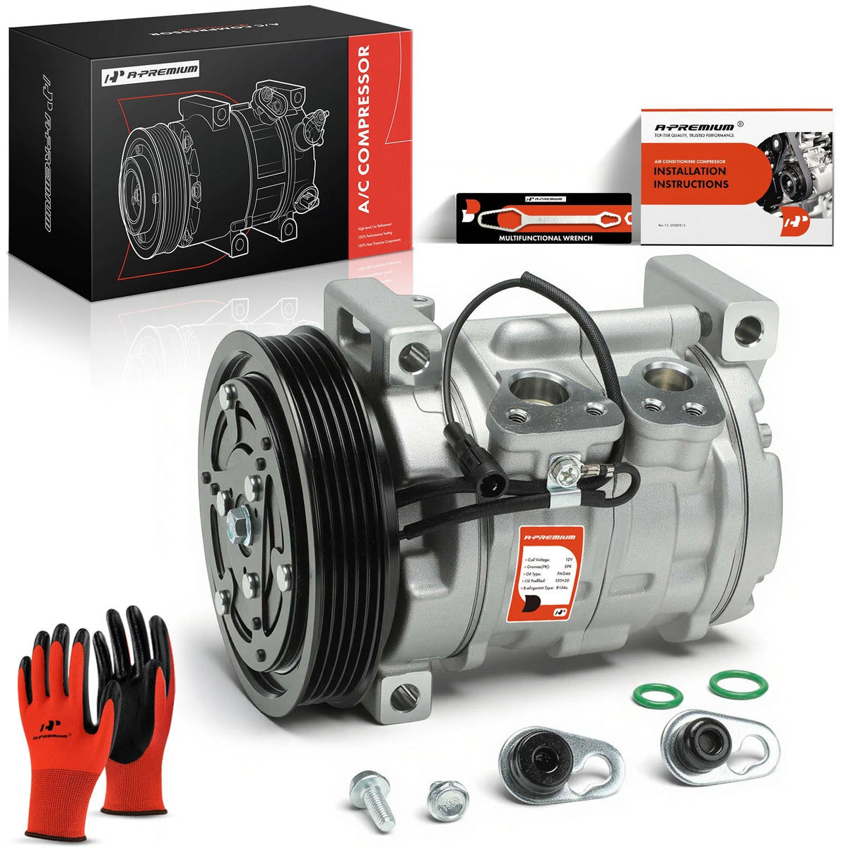 A/C Compressor with Clutch for Chevrolet Tracker, Suzuki Vitara (1999–2003) - 9520067D00, 9520067D10, 95200-67D00, 95200-67D10, 95200-70DCF0, 78385
