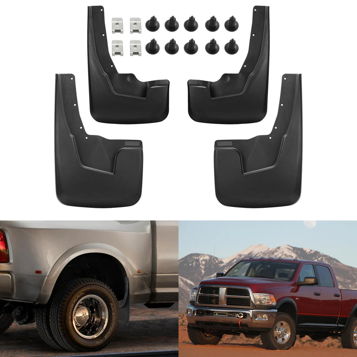 Mud Flaps Guards Set of 4 for Ram 1500 (2019–2024) 3.6L 5.7L 3.0L 6.2L