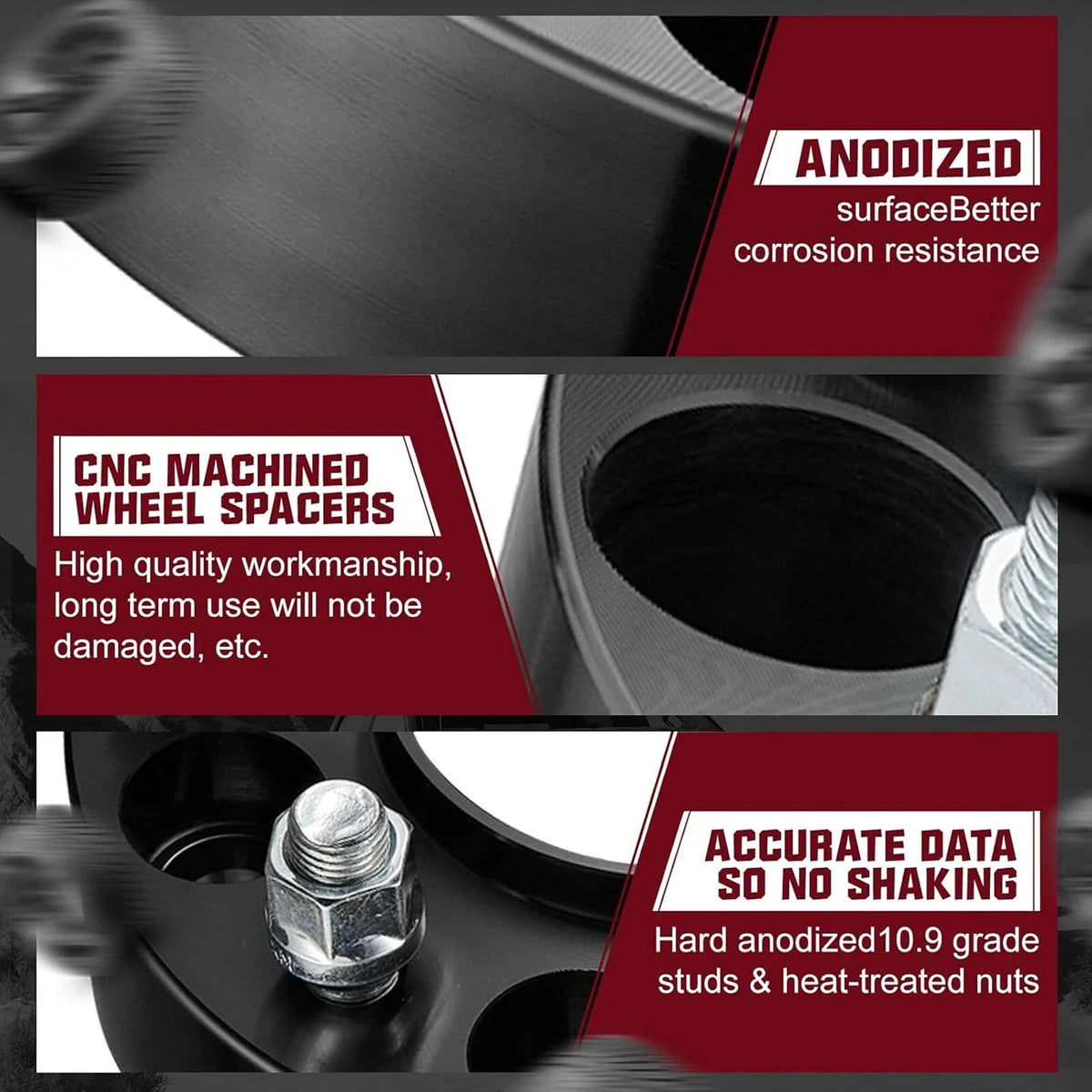 1.25 Inch 5x5 Hubcentric 1/2"x20 Wheel Spacers for Jeep Wrangler (2018–2024)