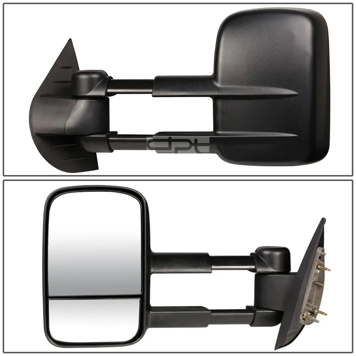 Pair Telescopic Dual Extendable Arm Rear Towing Side Mirrors for Chevy GMC (2007–2023)
