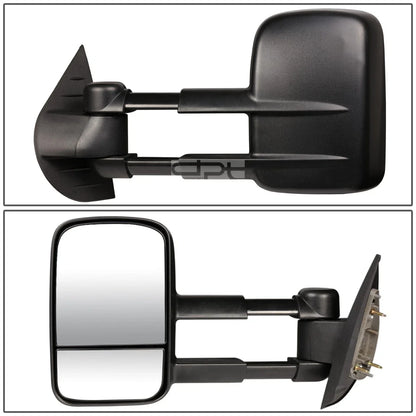 Pair Telescopic Dual Extendable Arm Rear Towing Side Mirrors for Chevy GMC (2007–2023)