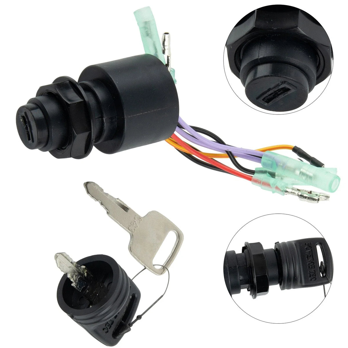 Ignition Key Switch for Outboard Motors 3-Pos 87-17009A5