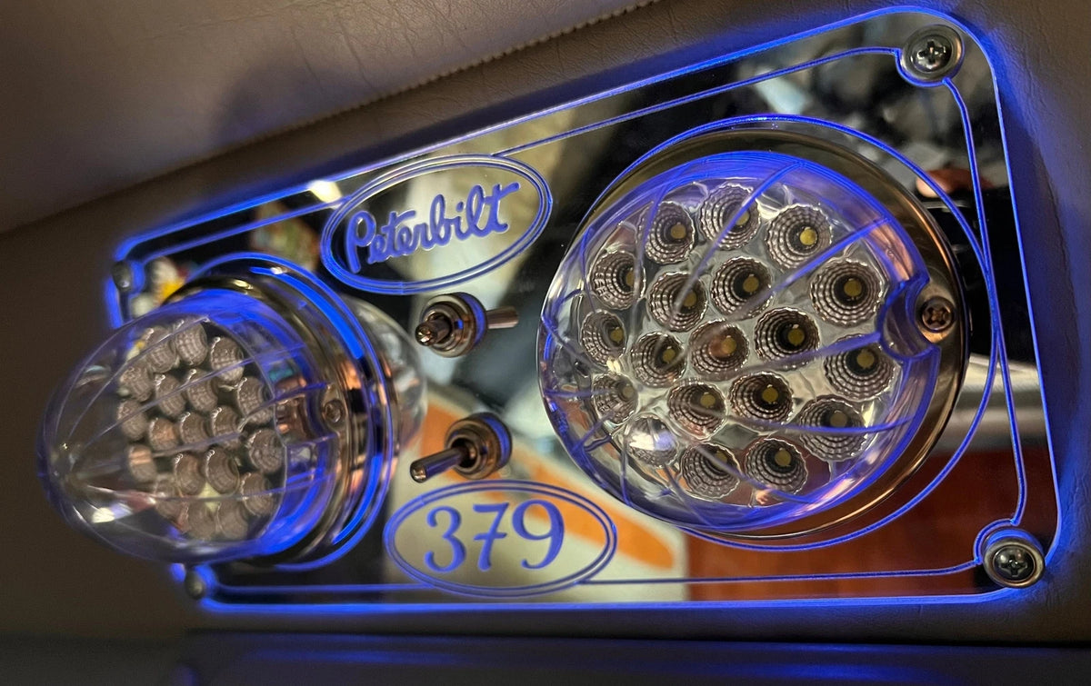 Green LED Dome Light Plate for Peterbilt 379 (26001601000521)