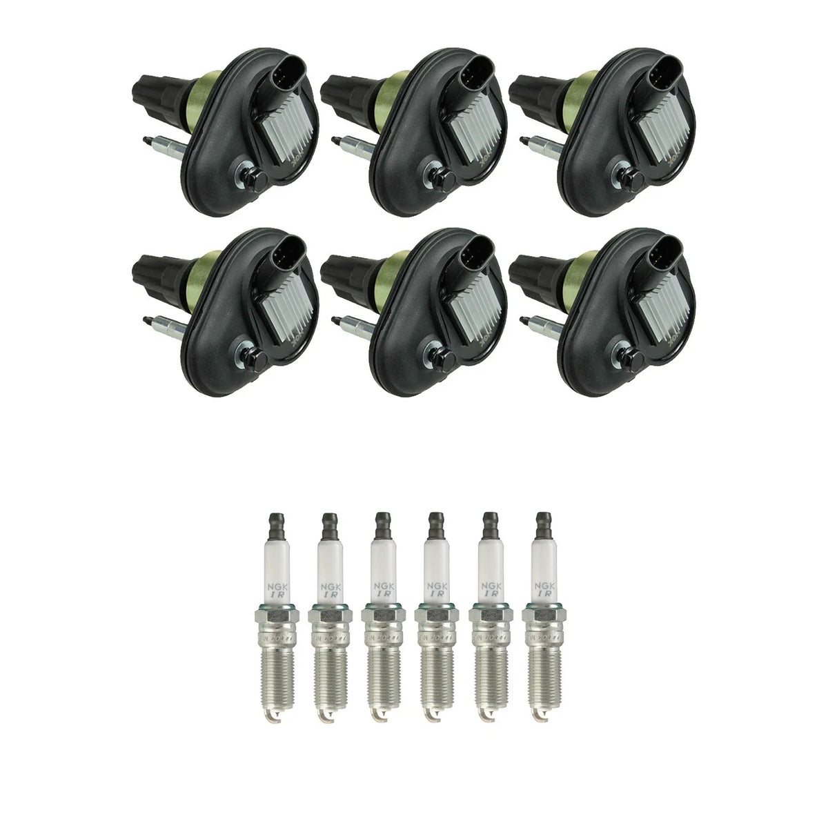 Set of 6 NGK Ignition Coils & Iridium Spark Plugs for Ascender Envoy Rainier (2002–2009)