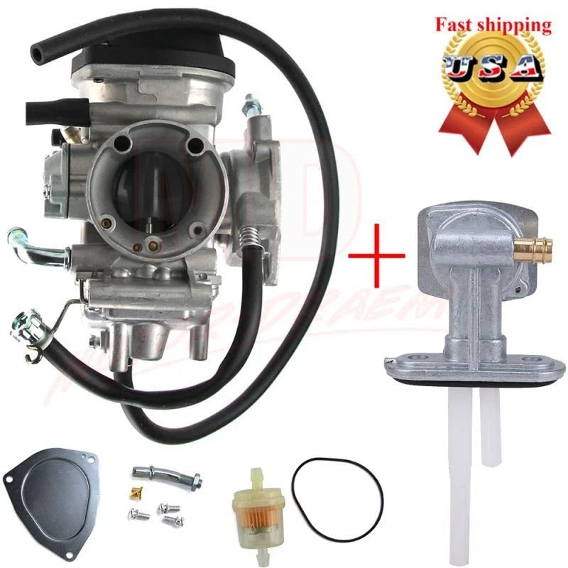 Carburetor with Fuel Valve Petcock for Suzuki LTZ400 LTZ 400 (2003–2007)