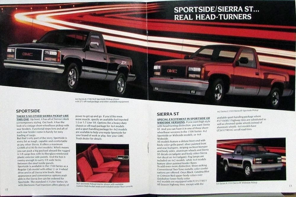 Sales Brochure for GMC Sierra Pickup Truck (1991)