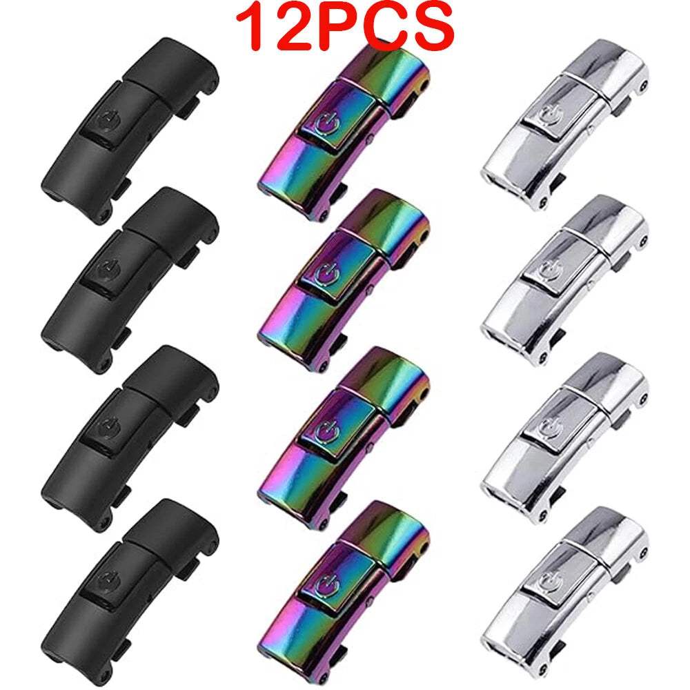12Pcs No Tie Lock Shoe Laces Clasps for Lazy Shoelace Fix