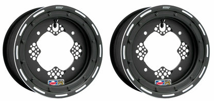 Set of 4 DWT ROK'N LOCK 10" Black Beadlock Rims 10x5 4+1 4/156 for Banshee 350 (1997–2006)