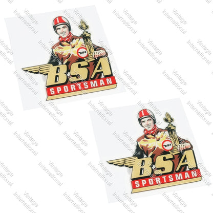 2X Vinyl Decal Stickers for BSA Motorcycle Sportsman (77x76mm)