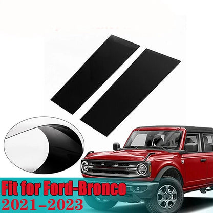 2X Glossy Black Exterior Pillar Posts for Ford Bronco 4-Dr (2021–2023)
