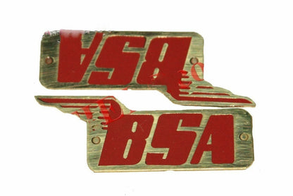 Pair Red Petrol Fuel Tank Logo Badge for BSA M20 Motorcycle