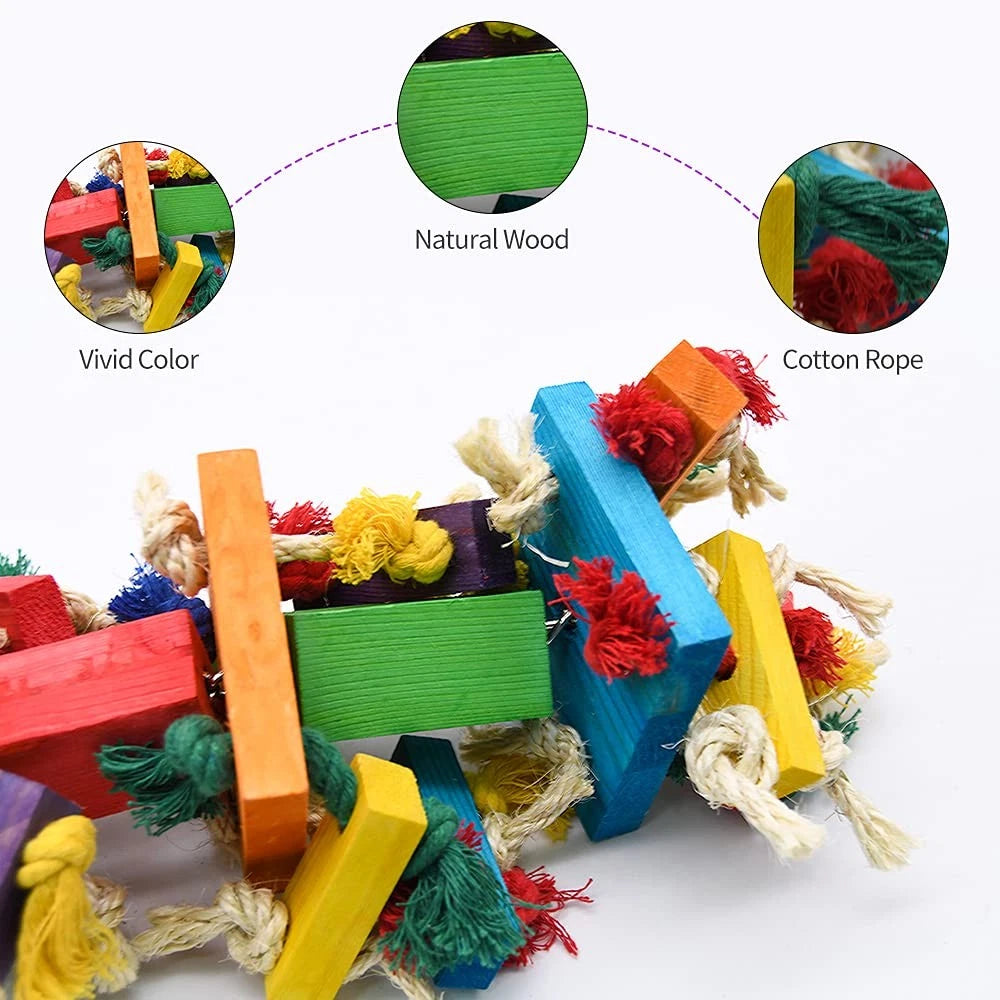 Large Parrot Toy for Birds (20in) - Multicolor