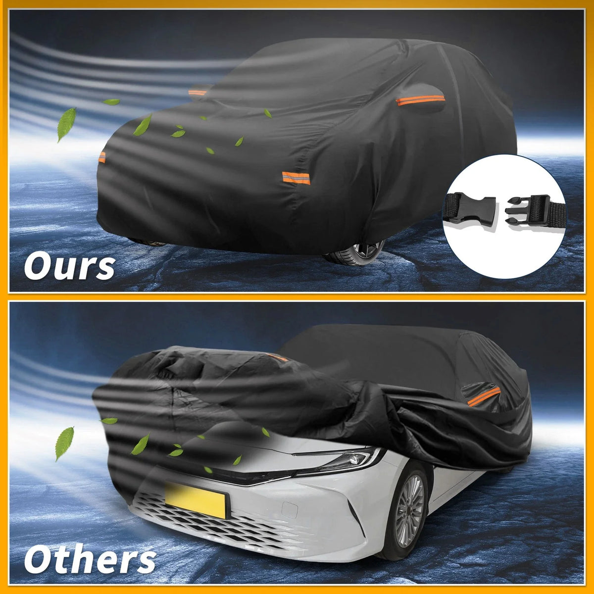 Waterproof Car Cover for Toyota Camry (190T-PU, Black)