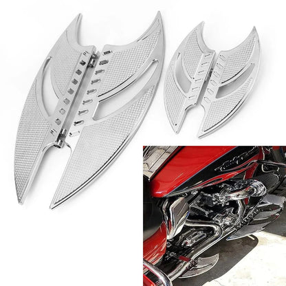 Chrome Front and Rear Footboards for Harley Touring Street Glide Softail (2014–2023)