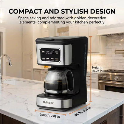 5-Cup Programmable Coffee Maker for Nehilumn