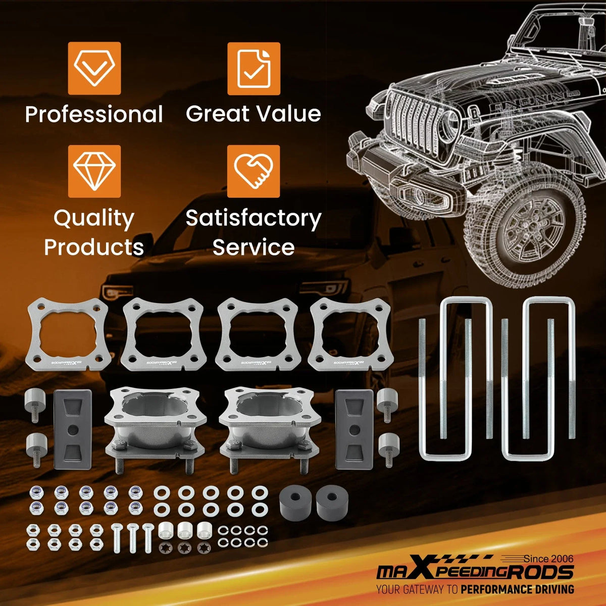 3" Front 2" Rear Leveling Lift Kit for Toyota Tundra (2007–2021)