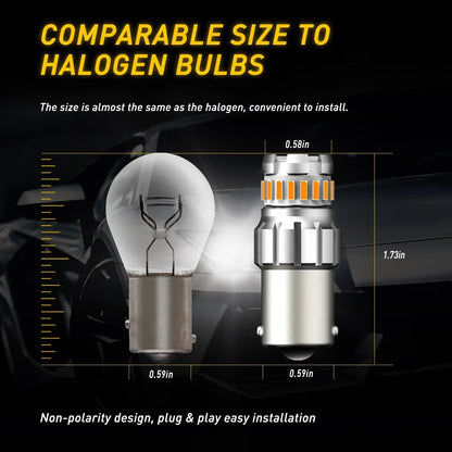 2X 1156 BA15S SMD LED Bulbs for Universal Use (Interior, Tail, Brake, Reverse)