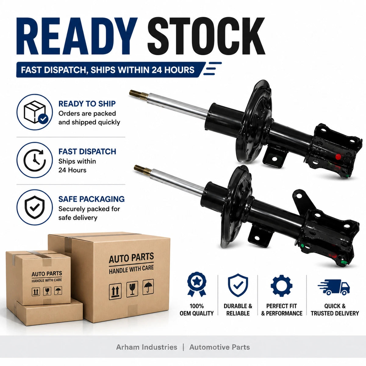 Front Strut Shock Absorber Set for Hyundai Creta (2015–2023) 54651A0100 54661A0100