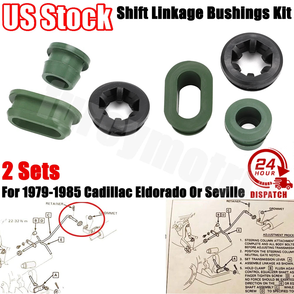 Set of 2 Front Shift Linkage Bushings for Cadillac Eldorado (1979–1985)