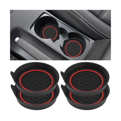 Set of 4 Non-Slip Waterproof Car Cup Holder Coasters for Vehicle