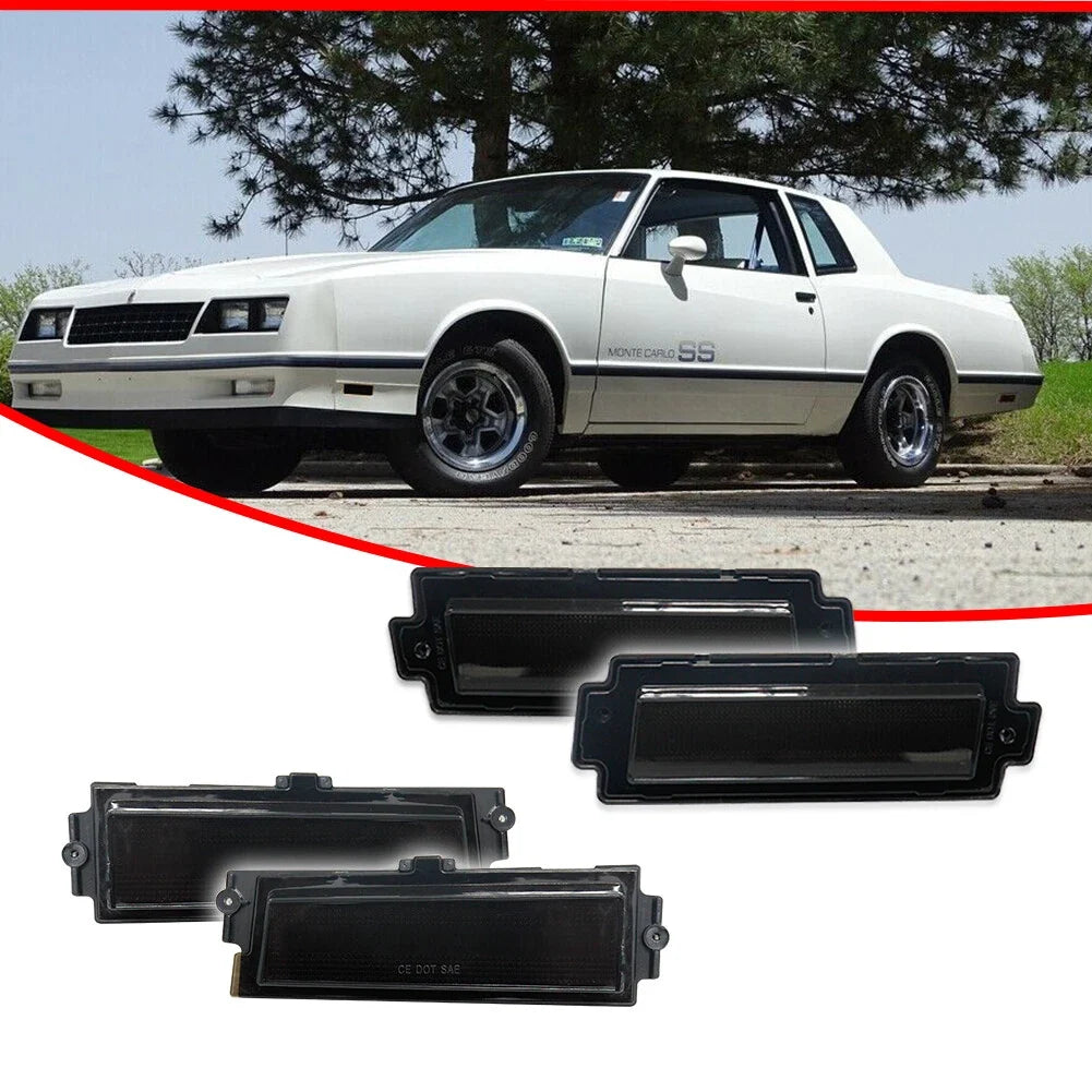 Smoked Front & Rear Fender Side Marker Lights for Chevy Monte Carlo SS (1981–1988)