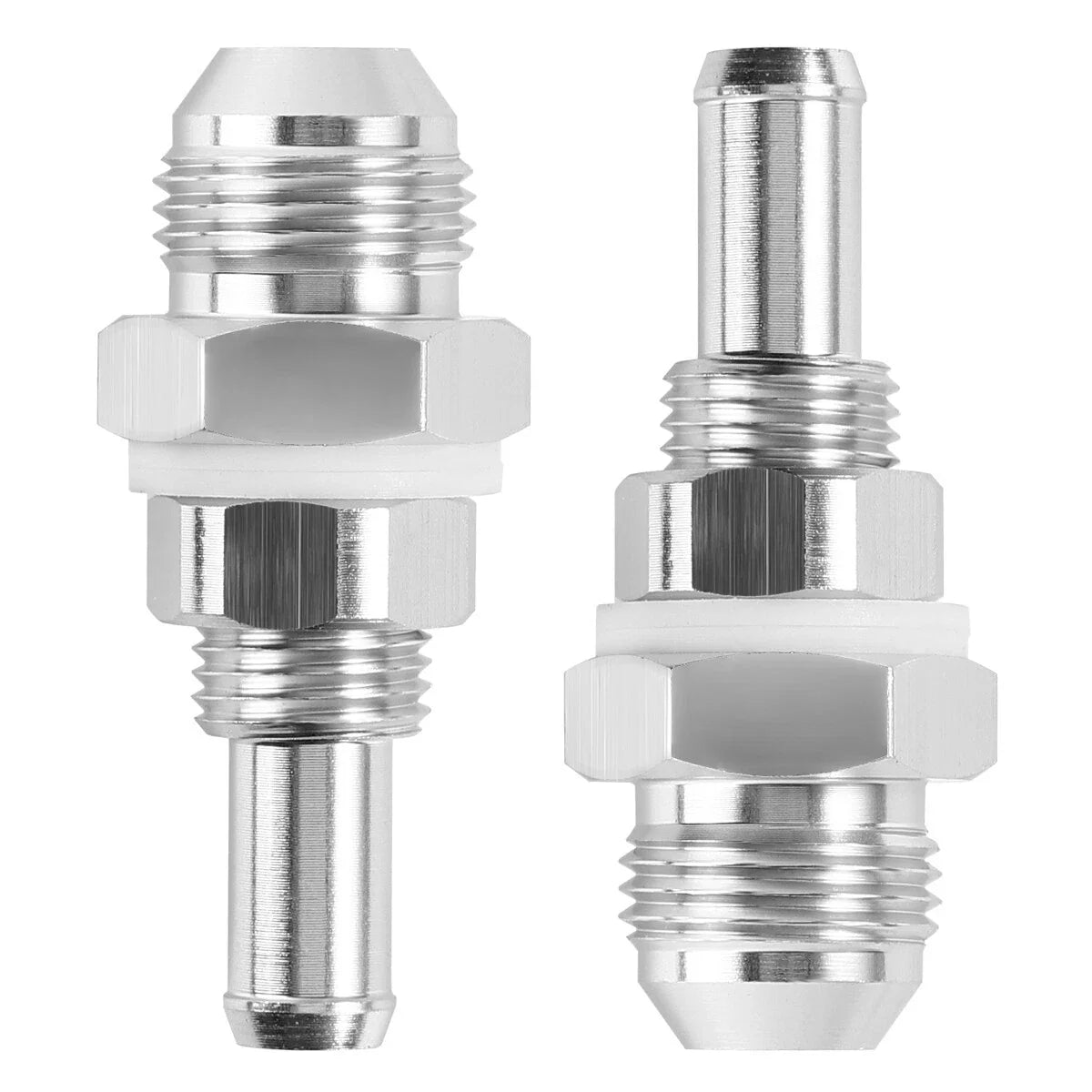 2Pcs -8AN Male Flare Bulkhead to 3/8 Hose Barb Fuel Tank Fitting Adaptor