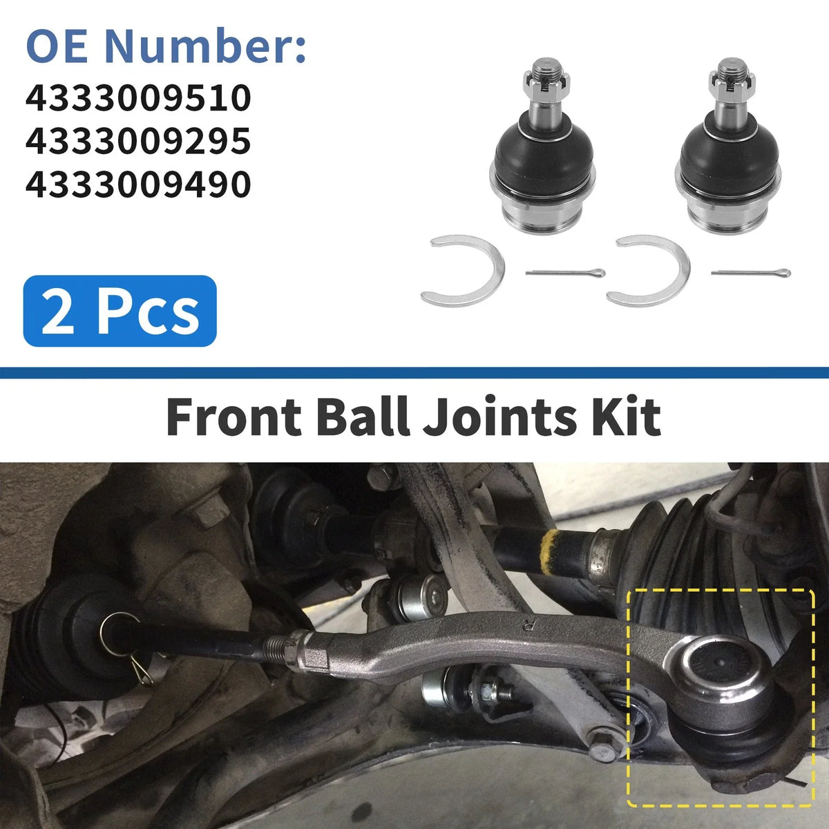 2X Front Lower Ball Joints for Toyota Tacoma (2005–2022) No. 4333009510