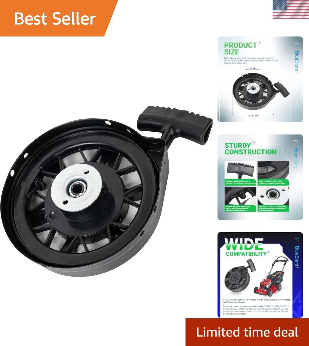 590739 Recoil Starter for Easy Lawn Equipment