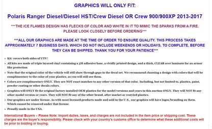 UTV Graphics Stickers Decal for Polaris Ranger Diesel/Crew/900XP (2013–2017)