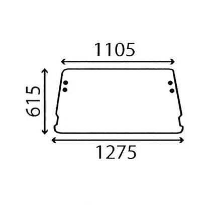 Upper Rear Window Glass for Ford Q Cab Tractors (5610–8210)