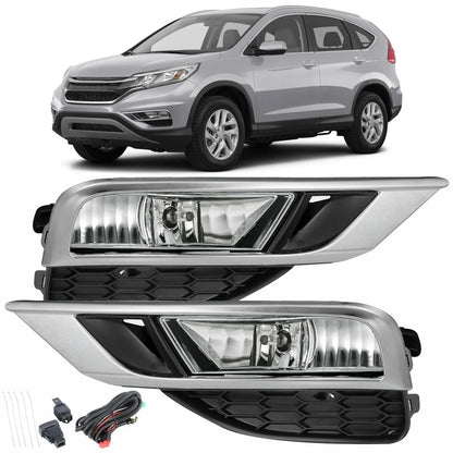 Front Fog Light Assembly for Honda CR-V (2015–2016) H11 Bulb, Driver+Passenger