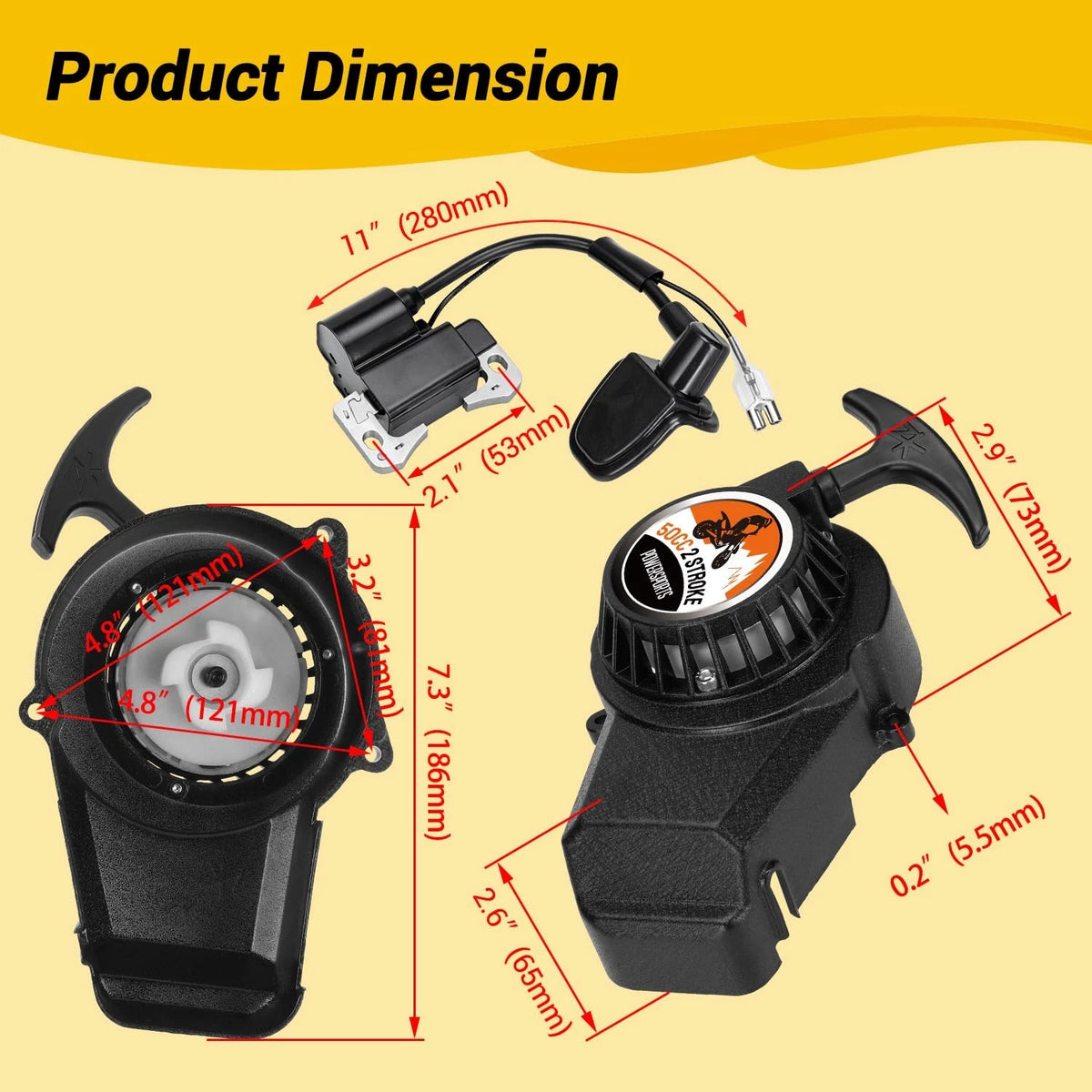 Alloy Recoil Pull Starter for SYX Moto 50cc Dirt Bike