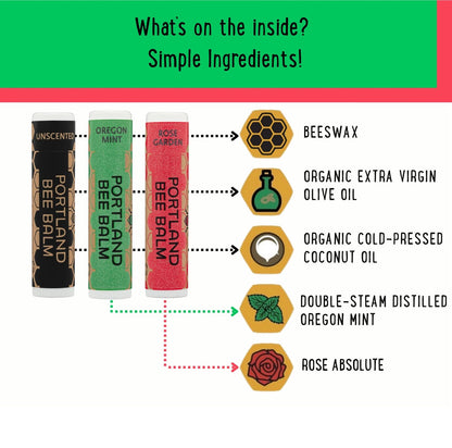 Beeswax Lip Balm with Organic Coconut & Olive Oil (Unscented)