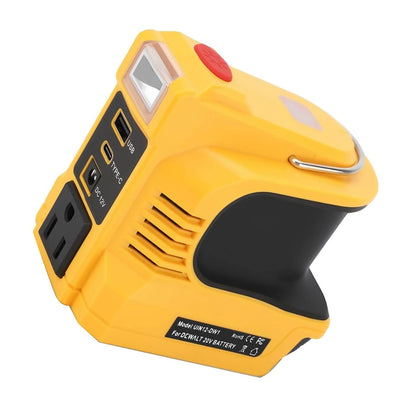 220W Power Inverter for DeWalt 20V Battery with USB Type-C and Light