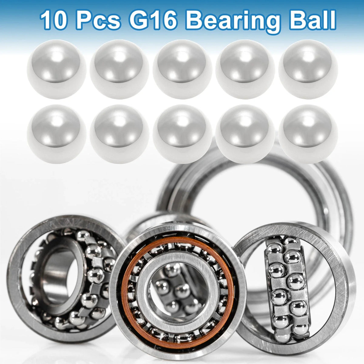 Set of 10 Precision 15.1mm Steel Ball Bearings G16