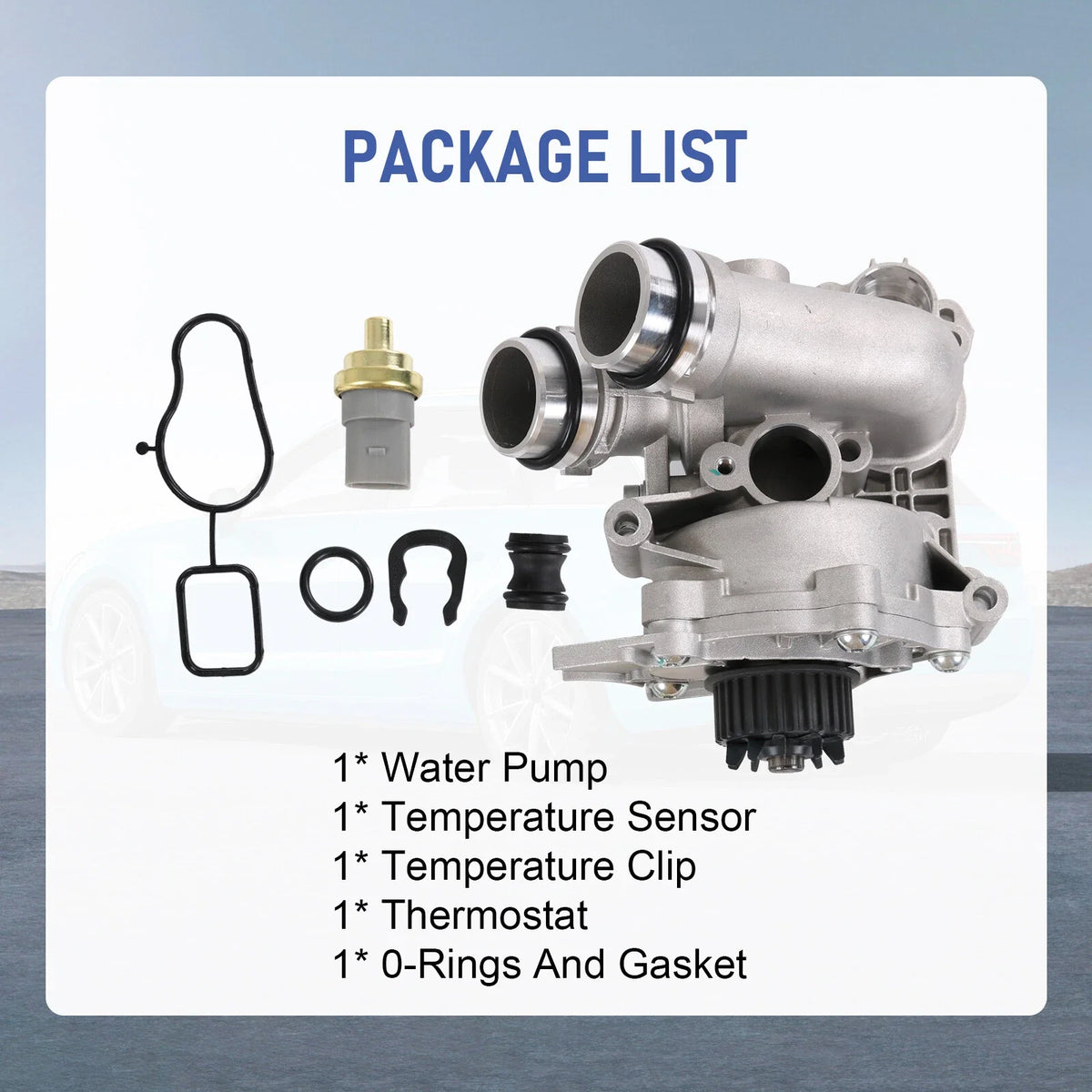 Aluminum Water Pump for Audi A3 A4 A5 Q6 Quattro VW CC TT Tiguan (2008–2016)