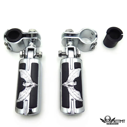 Foot Peg Clamps for Honda GoldWing GL1800 1500 (1" 1-1/4", Chrome)