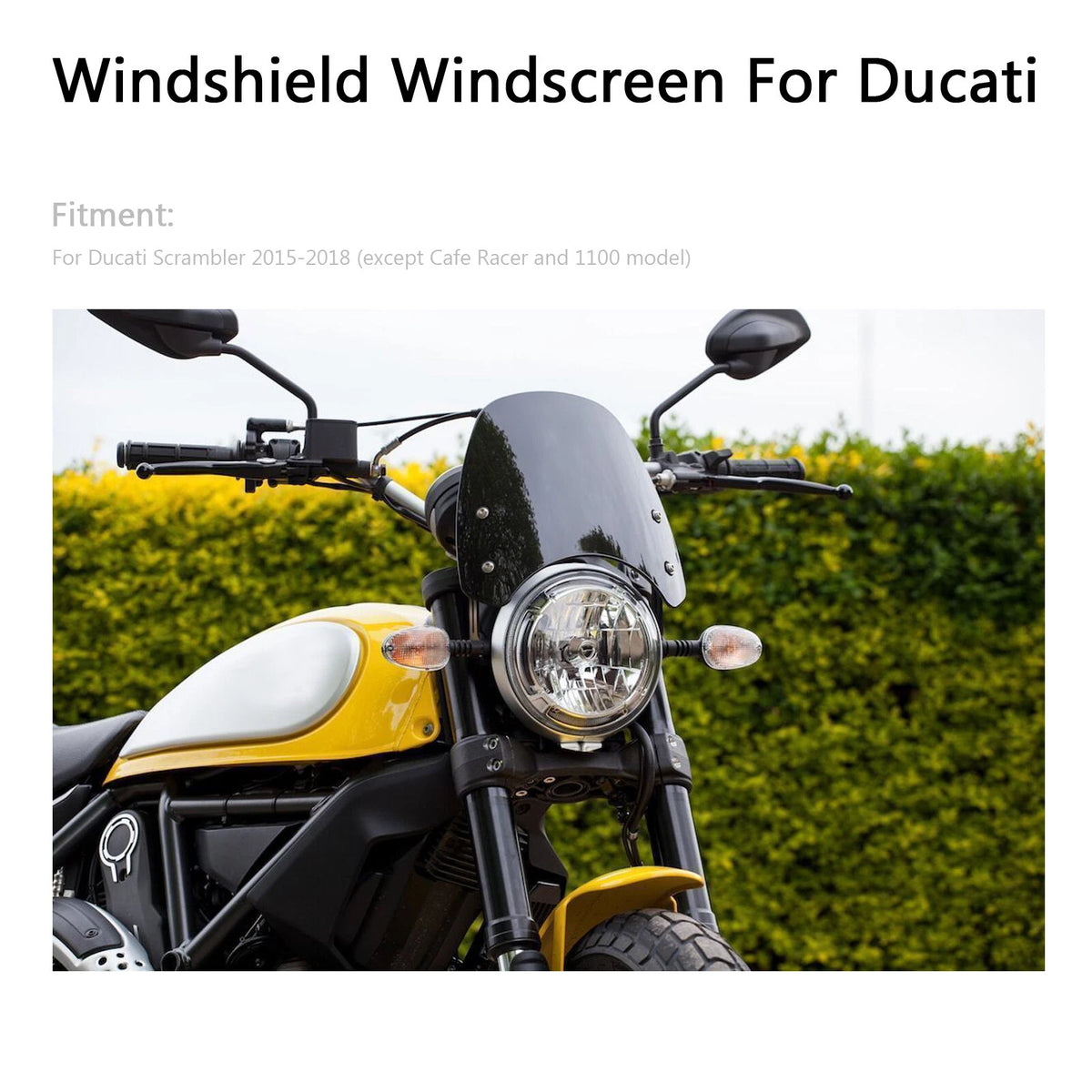 1x Windshield Windscreen for Ducati Scrambler (2015–2018) WIN-D506-Black