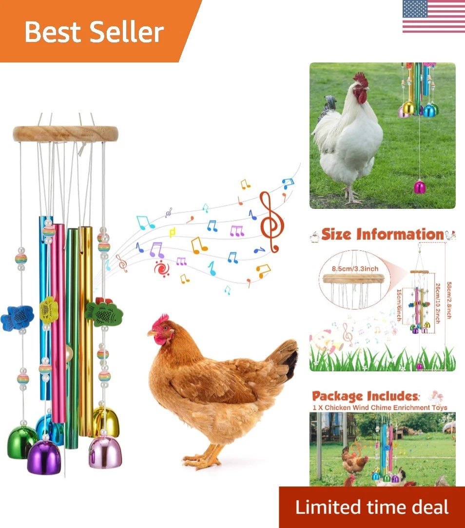 2X Versatile Chew Toy for Chickens - Hanging Wind Chime Decoration