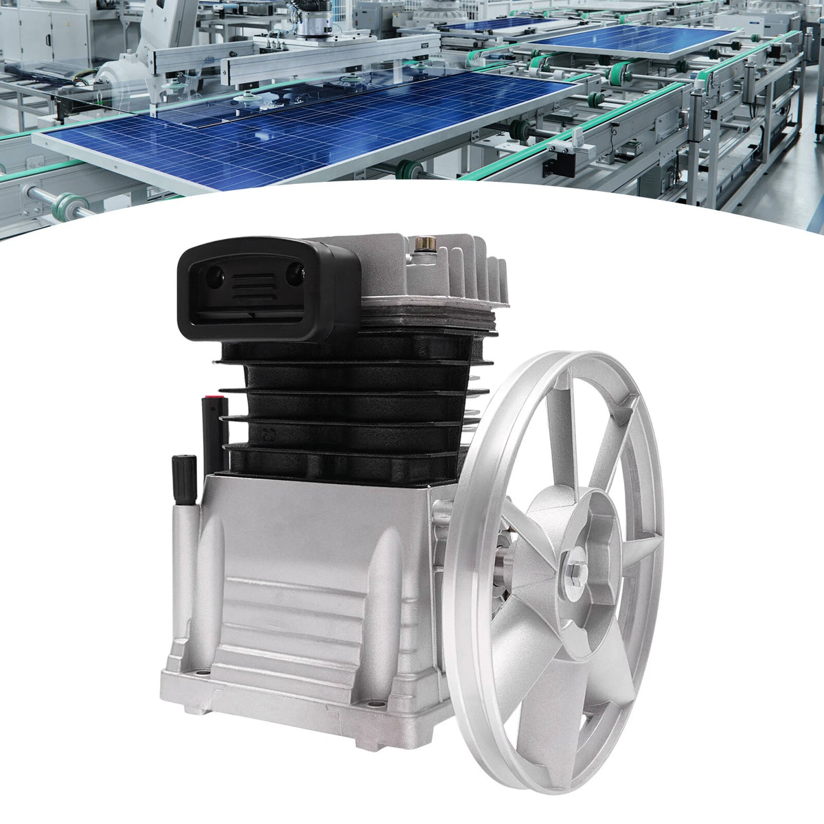 3HP Twin Cylinder Air Compressor Pump Head w/ Silencer for Modern
