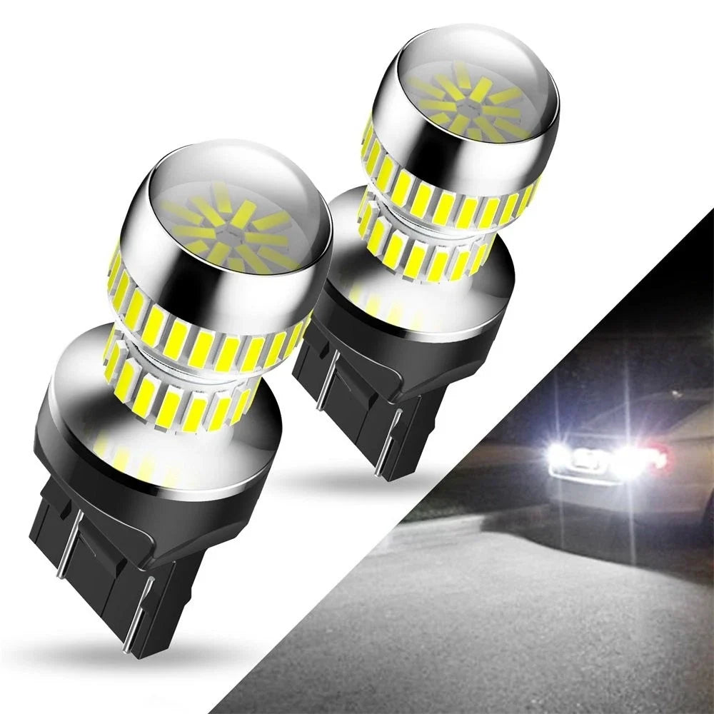 2X T20 7443 6000K LED Daytime Running Light Backup Bulb