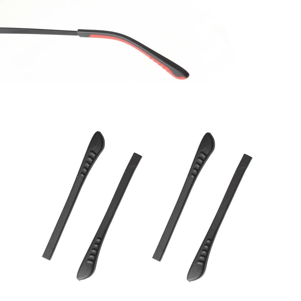 Rubber End Tips for Eyeglasses (Square Medium, Black)