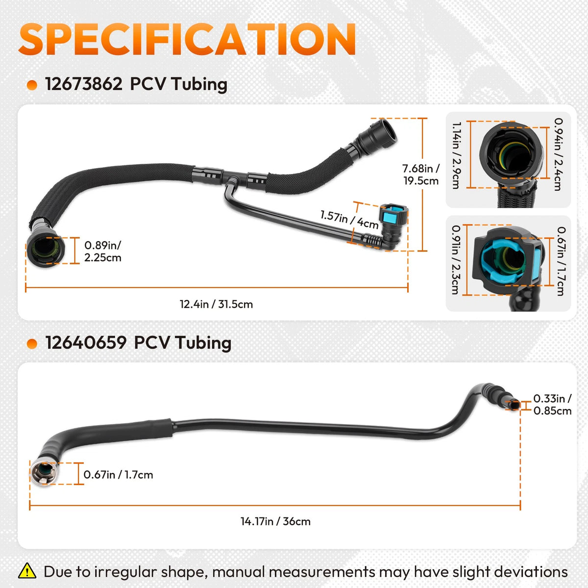 5Pcs PCV Valve Hose Kit for Chevrolet Malibu (2016–2019) 12640659 12637666