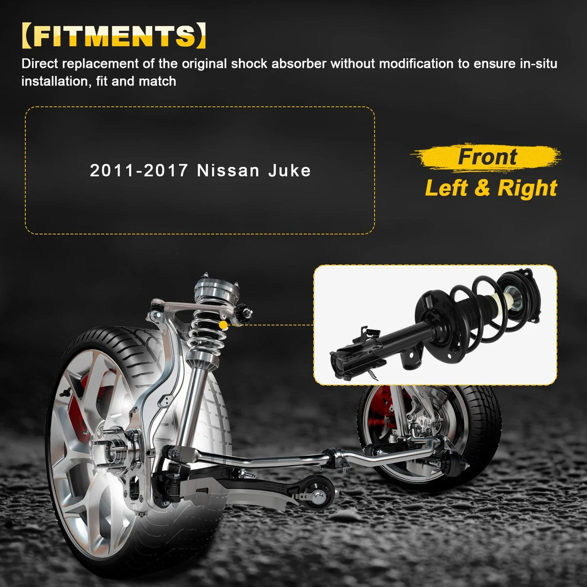 Set of 2 Front Complete Struts for Nissan Juke (2011–2017)