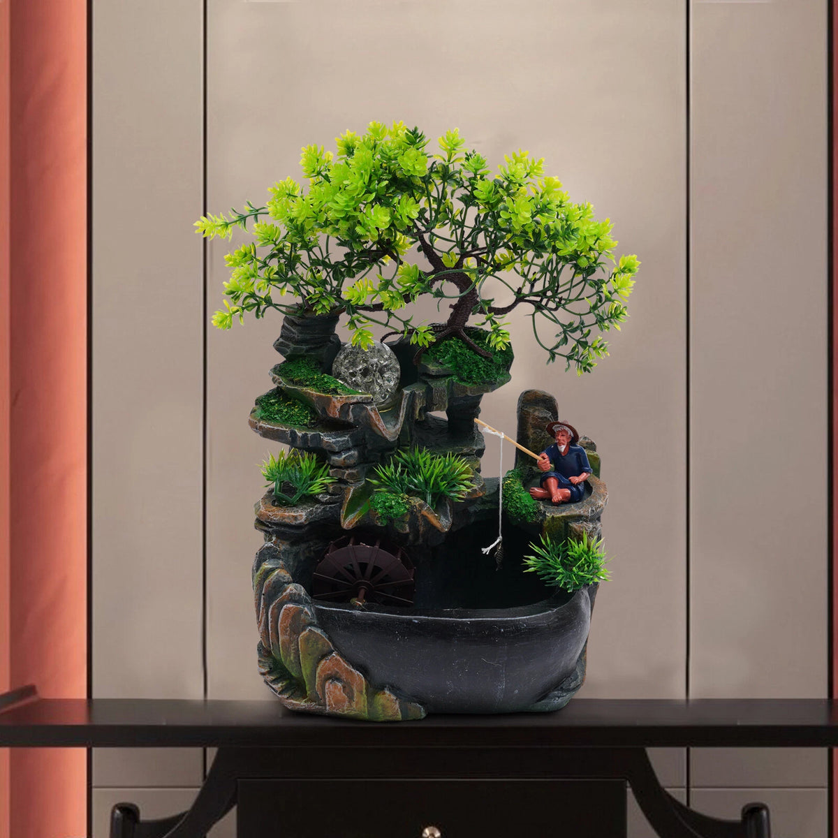 Indoor Water Fountain for Zen Desk Rockery Tabletop Ornament