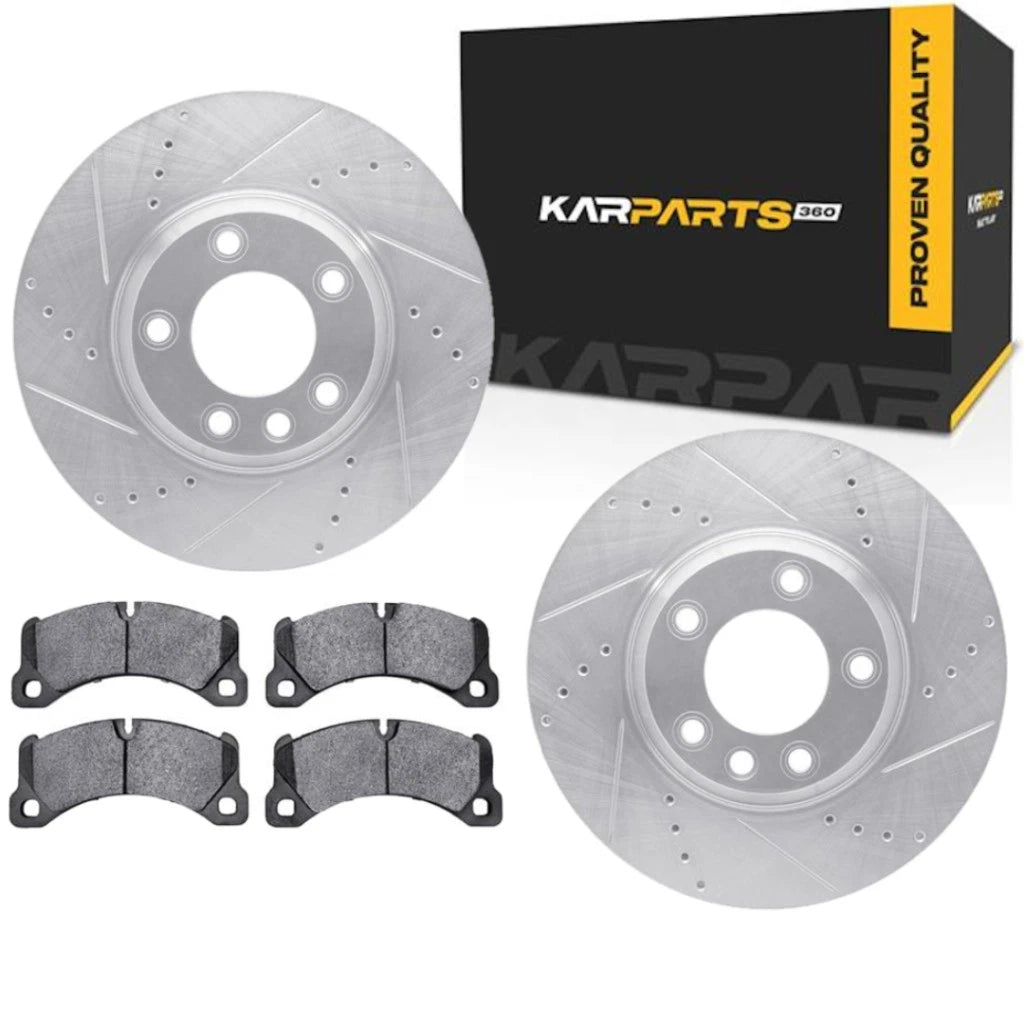 Rotor Set for Porsche Cayenne (2011–2014) ALX-PAU-DF-7612-74051-CLA1, Drilled & Slotted