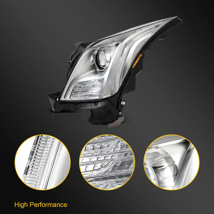 Left Side Headlight Assembly for Cadillac XTS (2013–2017) Chrome Housing