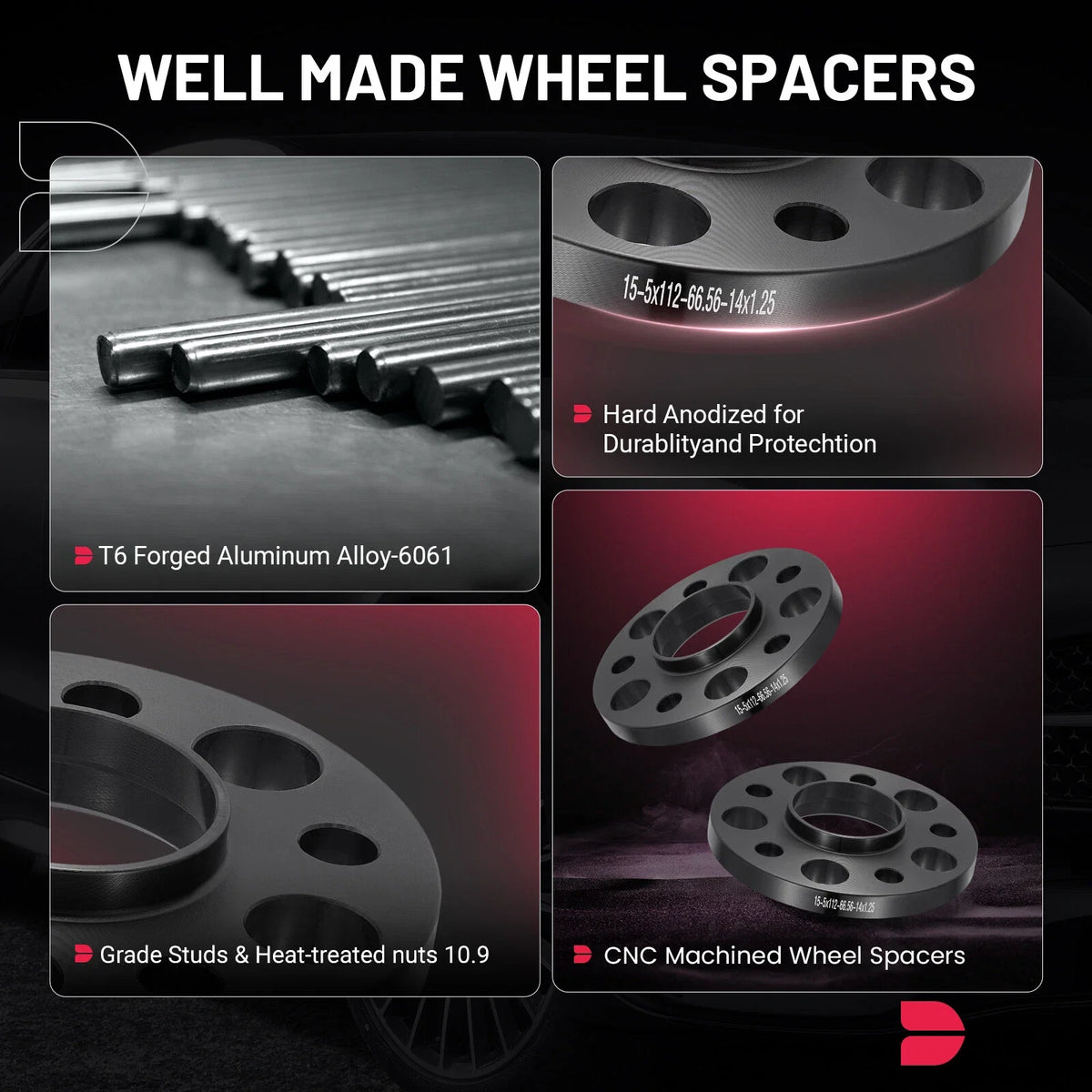 2X 15mm Wheel Spacer for BMW 750i M4 X5 M5 Mini Cooper