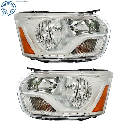 Set of 2 Halogen Headlights for Ford Transit (2015–2021) Chrome Clear Lens