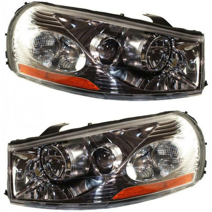Headlight Assembly Pair for Saturn LW200 (2003) PLX-M0-GM285-B001L-CL360A3, GM2502229, GM2503229